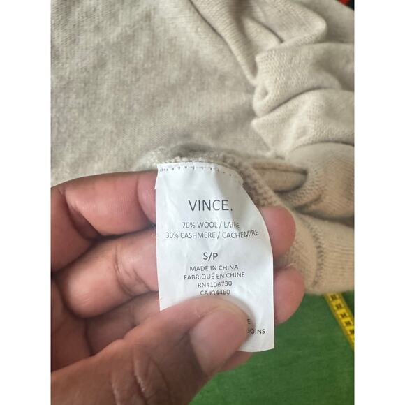 Vince Wool Cashmere Open Front Draped Cardigan Sweater Beige Women’s Small - Picture 6 of 6